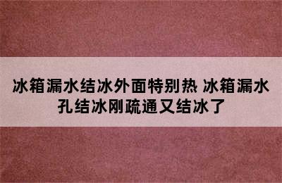 冰箱漏水结冰外面特别热 冰箱漏水孔结冰刚疏通又结冰了